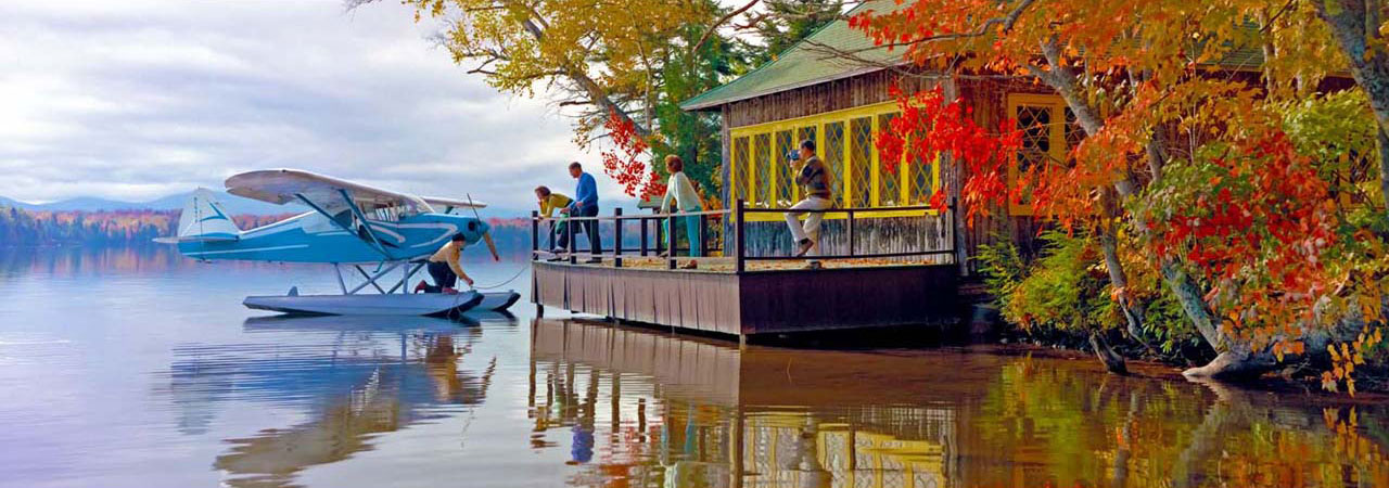 fall plane lake Placid - Autumn scene in Lake Placid Adirondaks Mountains of New York - Colorama 279 - 1966 - Neil Montanus