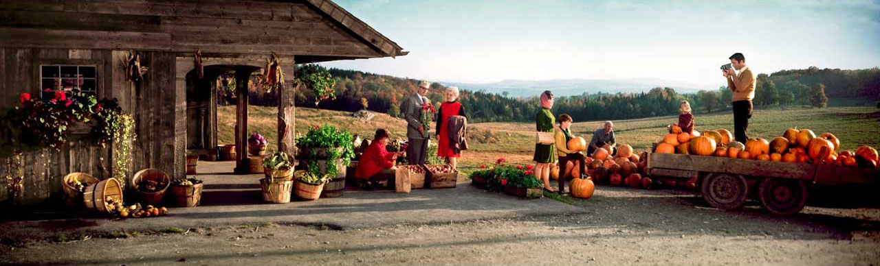 Colorama Kodak - Pumskins for sale at roadside stand, Vermont (Vente de citrouilles au bord de la route, Vermont) - 1971 - Herbert Archer