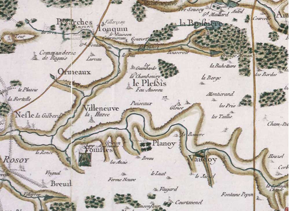 Le Plessis-Feu-Aussoux carte de Cassini