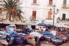 ( Lipari : barques colores au port de Marina Corta )