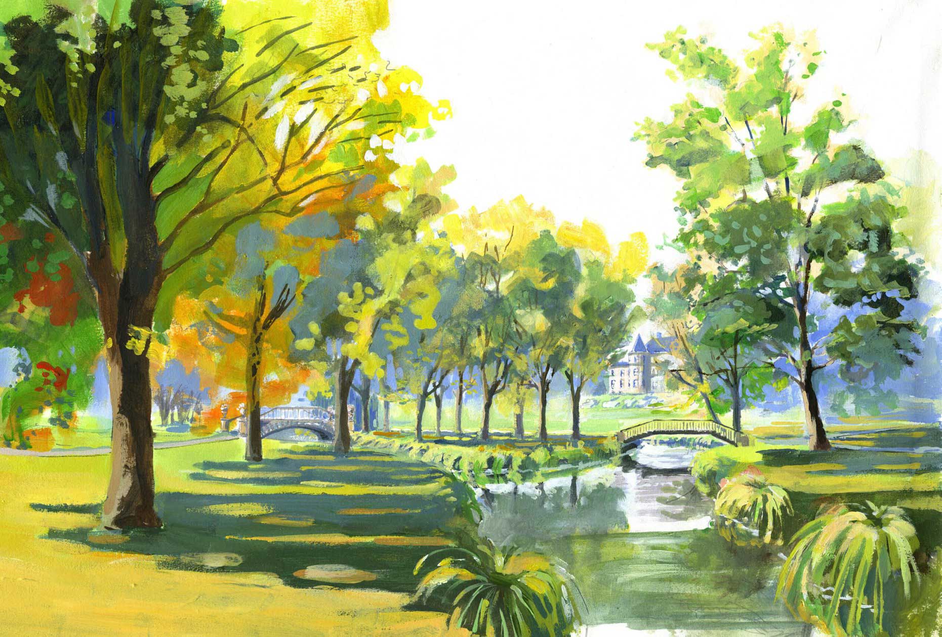 aquarelle Domaine de Méréville