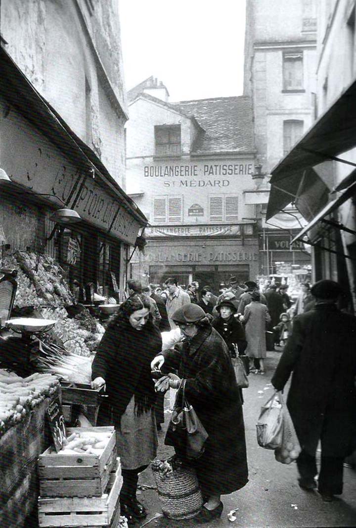 Marché rue Mouffetard Paris 1955