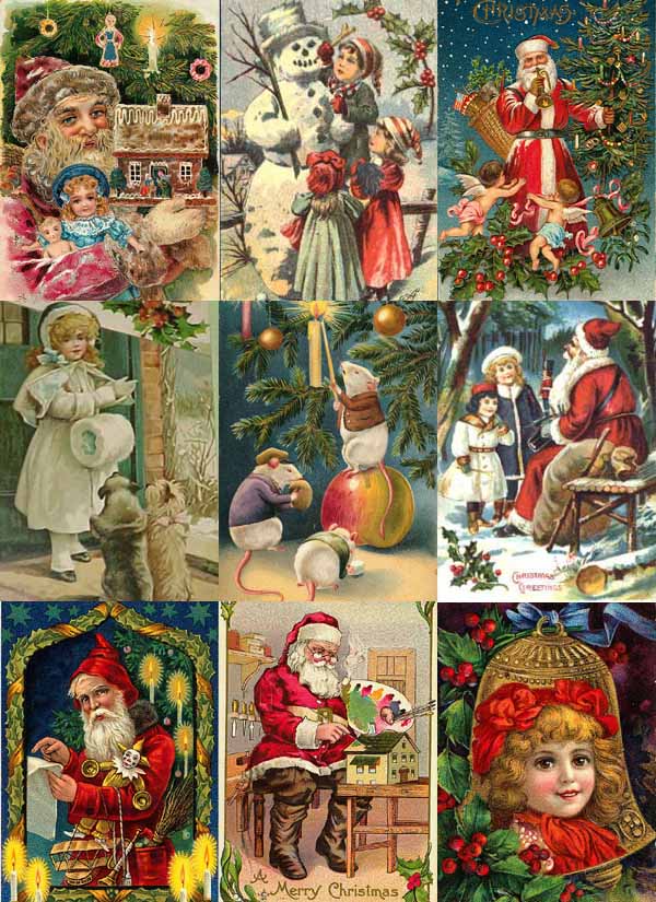 vintage christmas collage