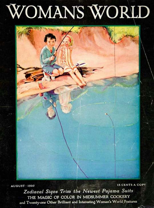 1930-08 Garçon et fille à la pêche