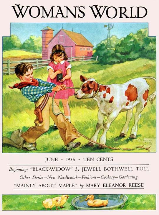 1936-06 Photographier son frère cow-boy attrapant le veau à la ferme