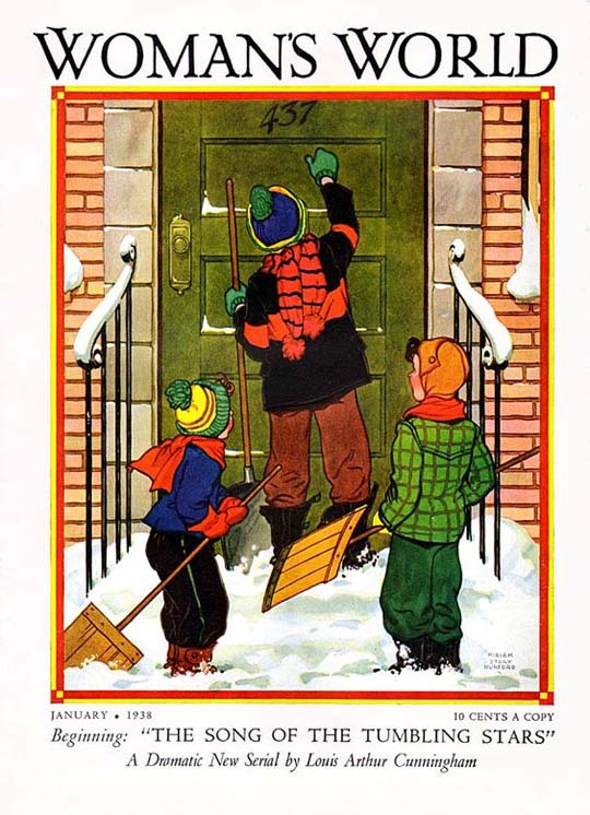1938-01 Garçons à la recherche d'un travail : pelleter la neige