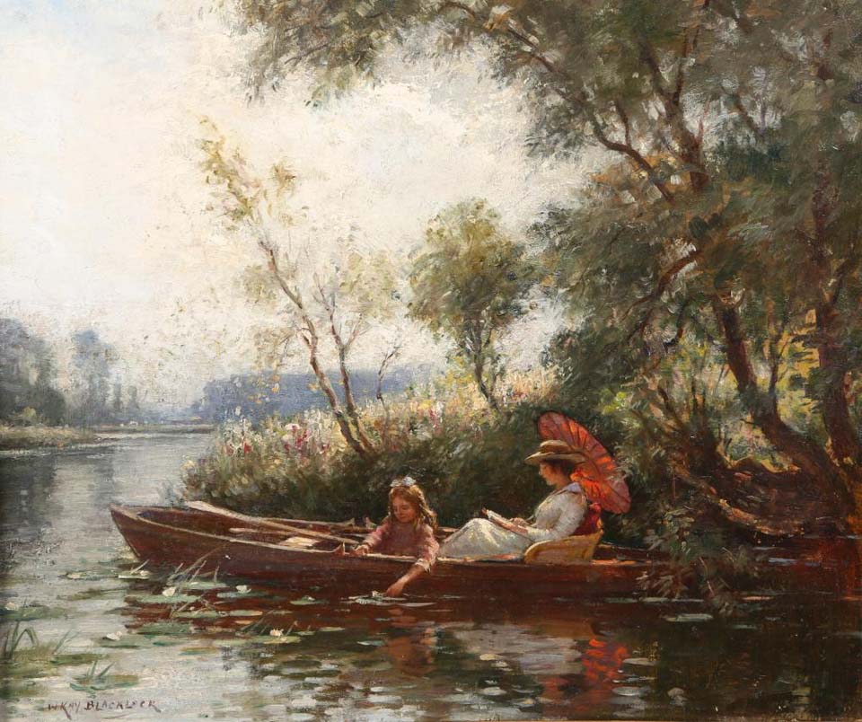 A lady in a boat