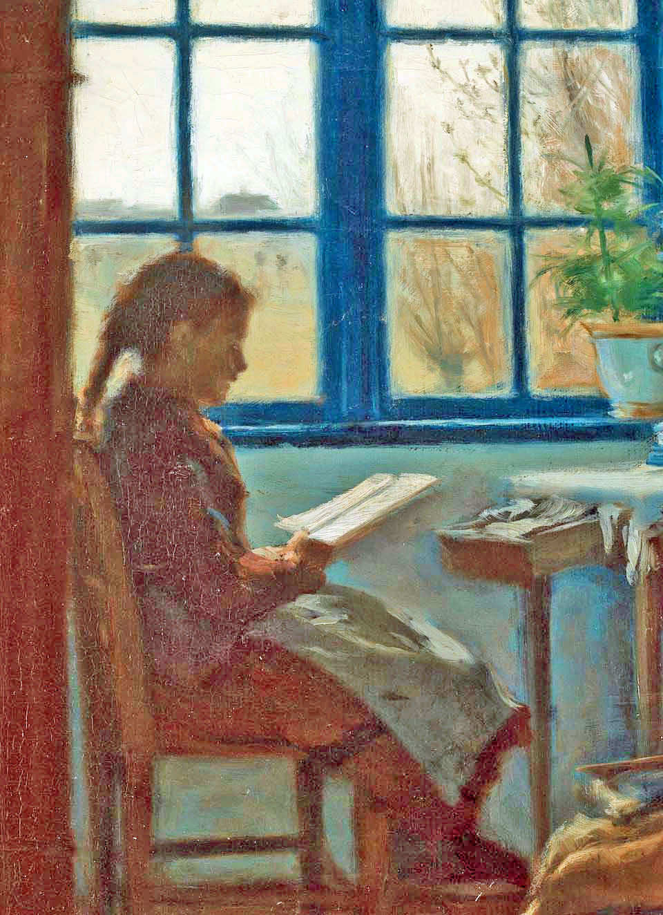Reading by the window