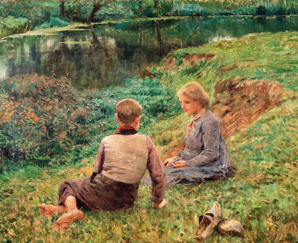 Enfants dans un paysage