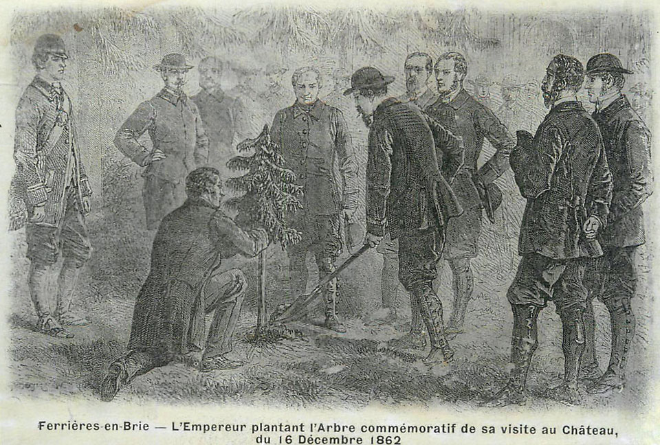 L'Empereur plantant l'Arbre commmoratif de sa visite au Chteau du 16 dcembre 1862