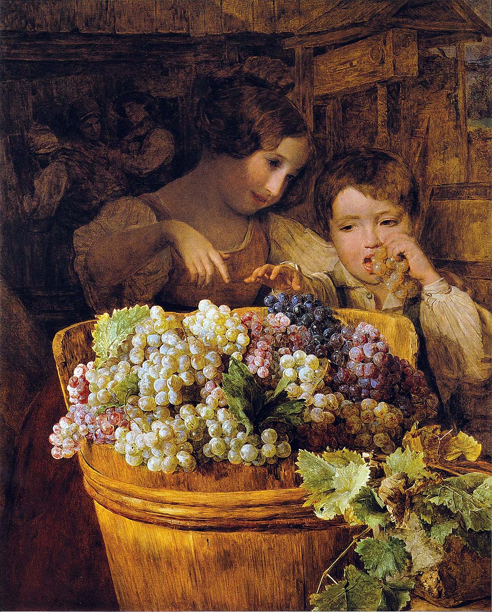 Children with grapes