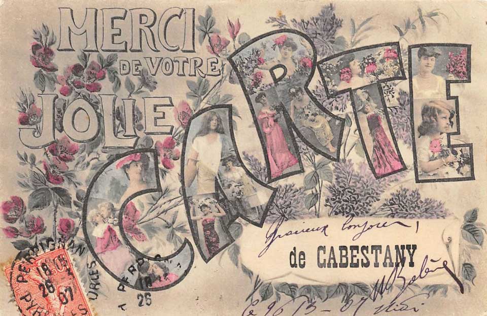 Gracieux bonjour de Cabestany en 1907
