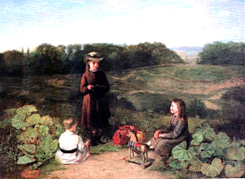 Children playing in the fields