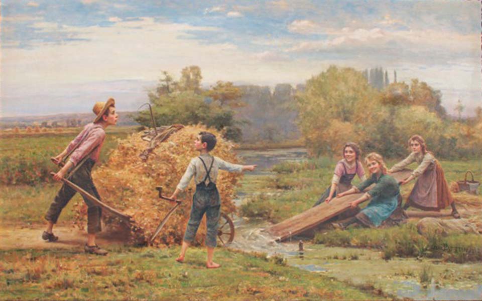 Children working in the fields