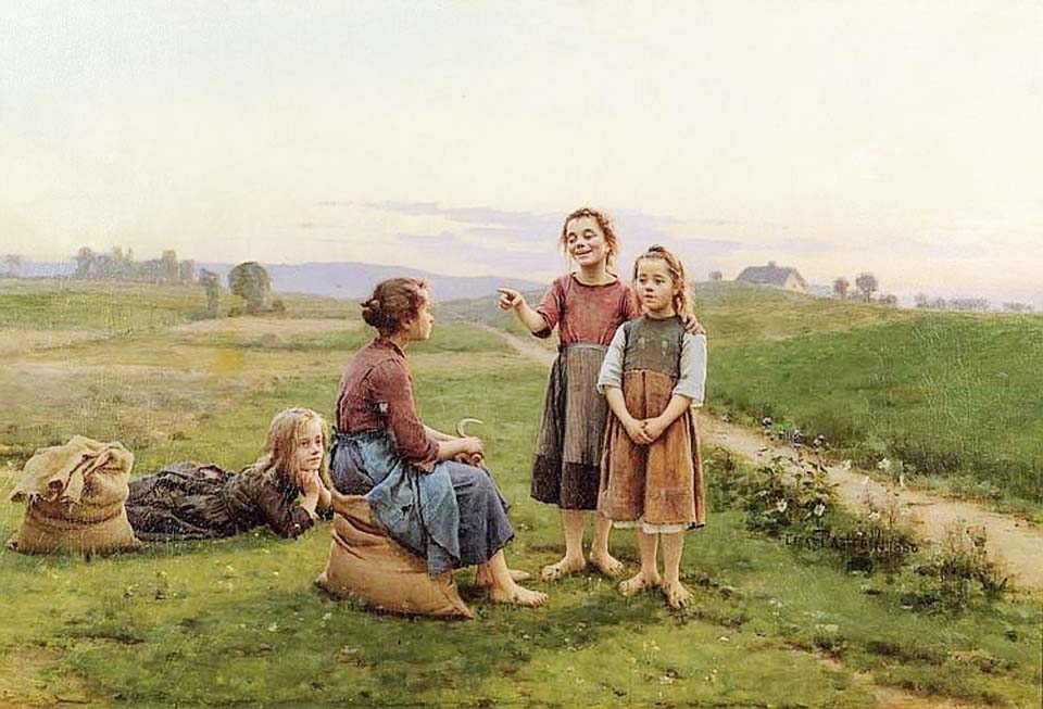 Four girls in the field