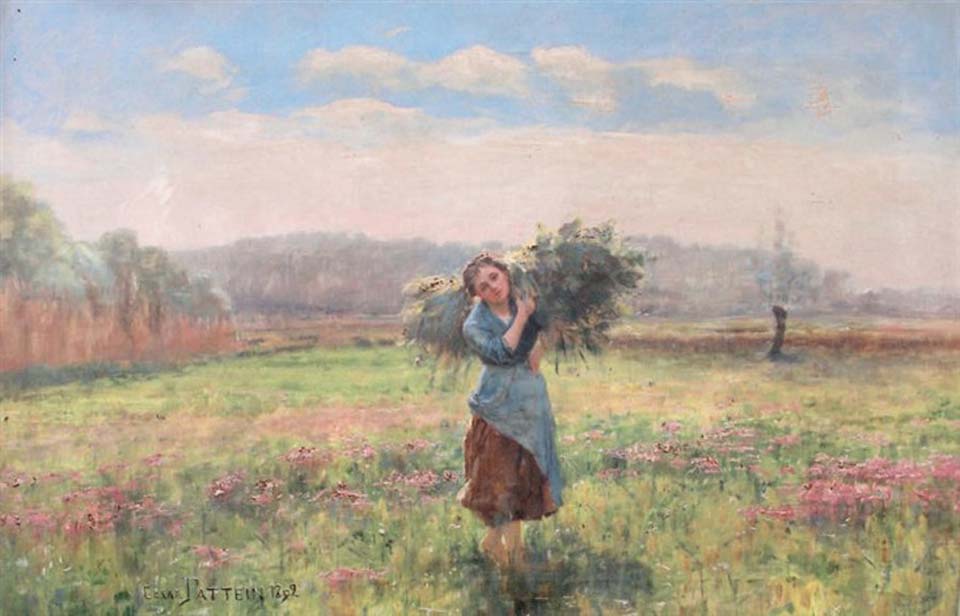 Young peasant girl in a field