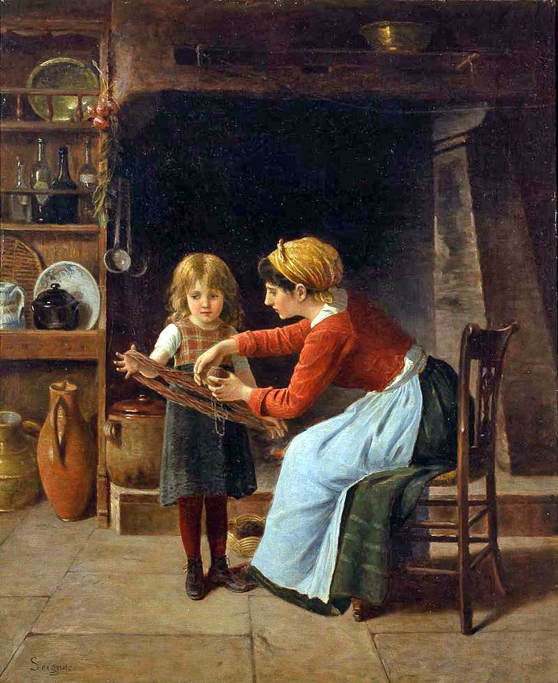 Mother and child in an interior