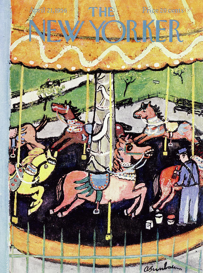 1956-04-21 Gardien peignant un carrousel