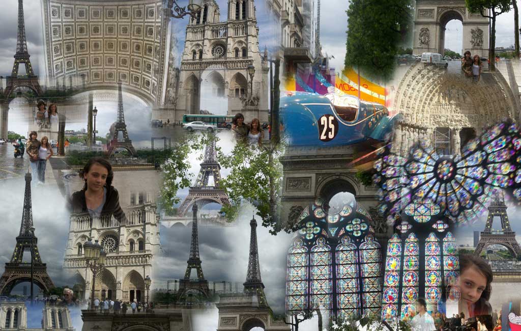 collage : Karine, Mélanie et Sonia visitent Paris