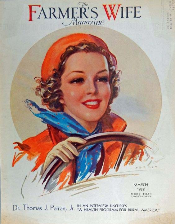 1938-03 Une femme conduit sa voiture en 1938