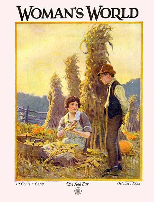 1922-10 L'épluchage du maïs