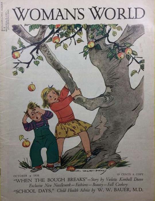 1938-10 Deux enfants reçoivent des pommes sur la tête